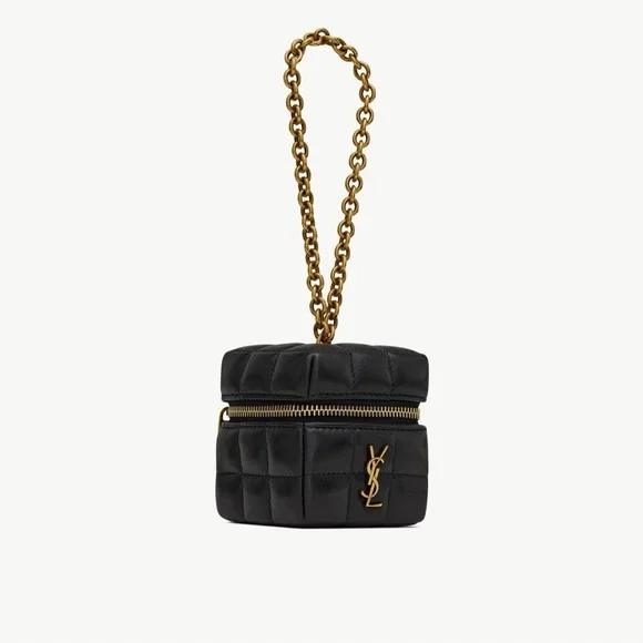 CASSANDRE MATELASSÉ CARRÉ MINI CUBE ON CHAIN IN LAMBSKIN - Picture 3 of 5